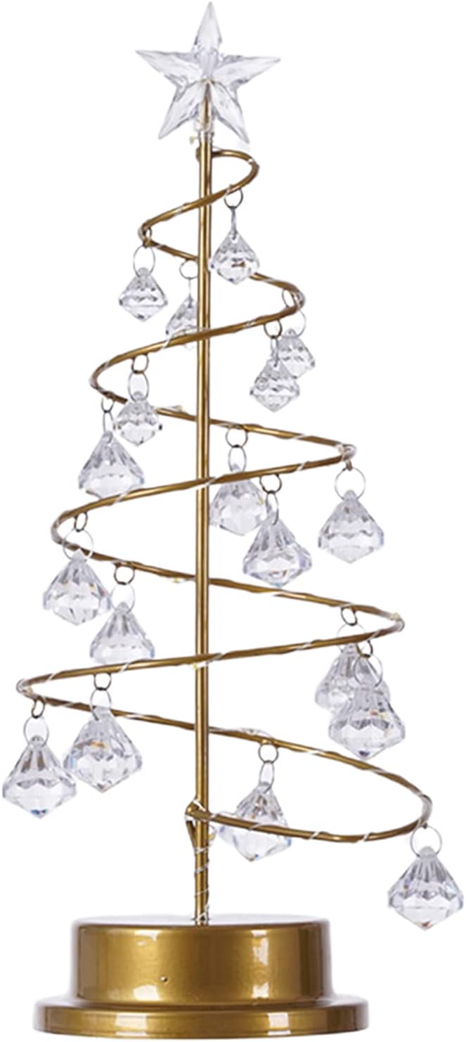 Lampe de table en cristal pour sapin de Noël en vrac, décoration de la maison, vente en gros 