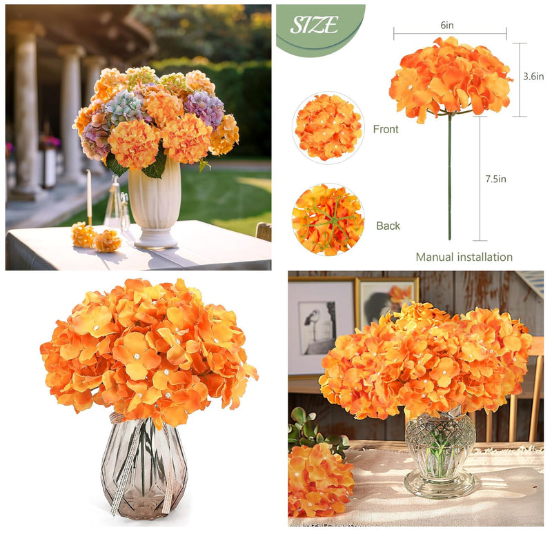 64pcs Vibrant Silk Hydrangea Flowers - Full Artificial Blooms for Wedding Centerpieces & Home Decor (Easy to Assemble, Great Value)