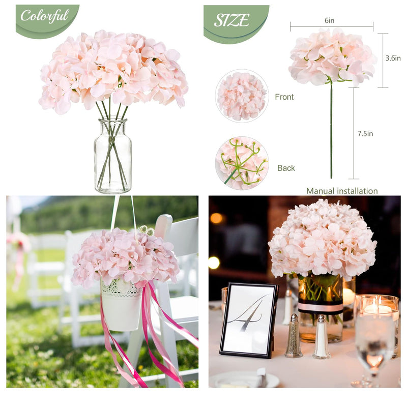 64pcs Vibrant Silk Hydrangea Flowers - Full Artificial Blooms for Wedding Centerpieces & Home Decor (Easy to Assemble, Great Value)
