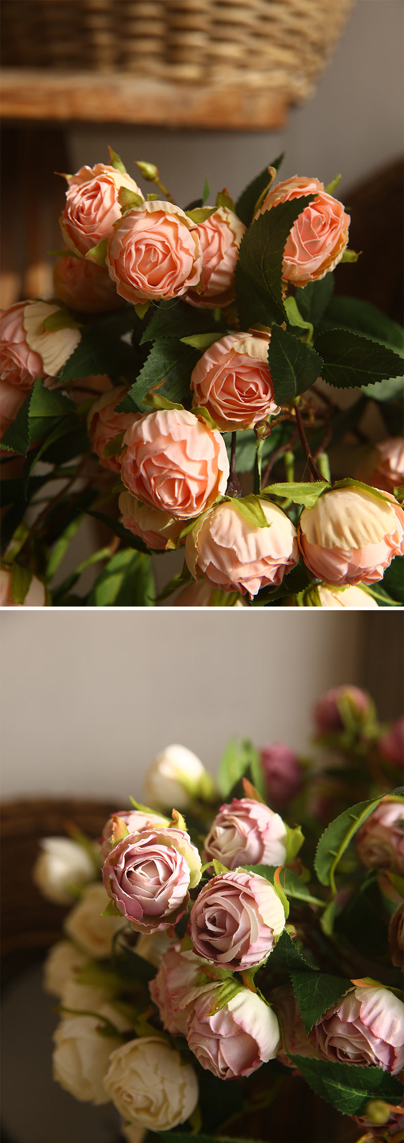 Boutons de roses en vrac de 20 pouces à longues tiges Fleurs artificielles en soie en gros 