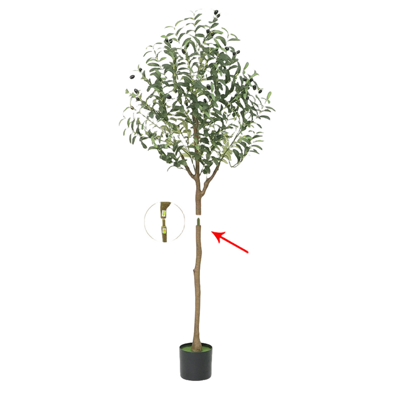 Bulk 2Pcs Large Artificial Tree Olive Tree Plants UV Resistant Potted Plant with Realistic Trunk Wholesale