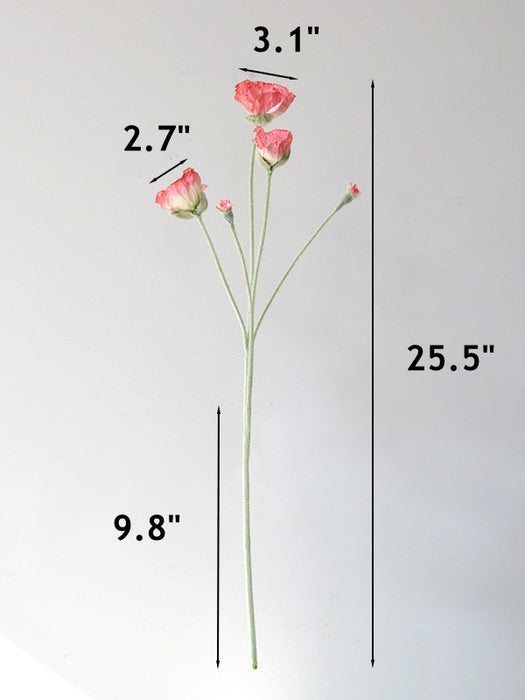 Bulk Exclusive Color 5 Heads Poppy Stem Artificial Silk Flower Wholesale