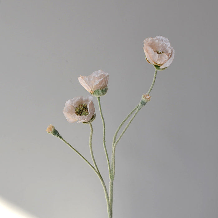 Bulk Exclusive Color 5 Heads Poppy Stem Artificial Silk Flower Wholesale