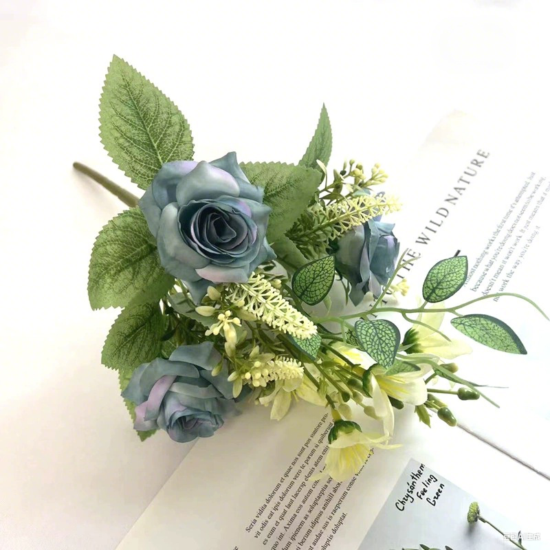 13.3-Inch Artificial Rose Flowers, Lifelike Faux Roses for Vase Arrangements, Home Decor, Wedding Bouquets