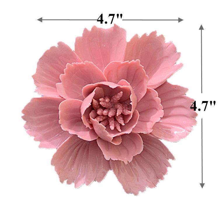 Bulk 4.7" Porcelain Peony Flowers Ceramic Artificial Hanging Decoration Wholesale
