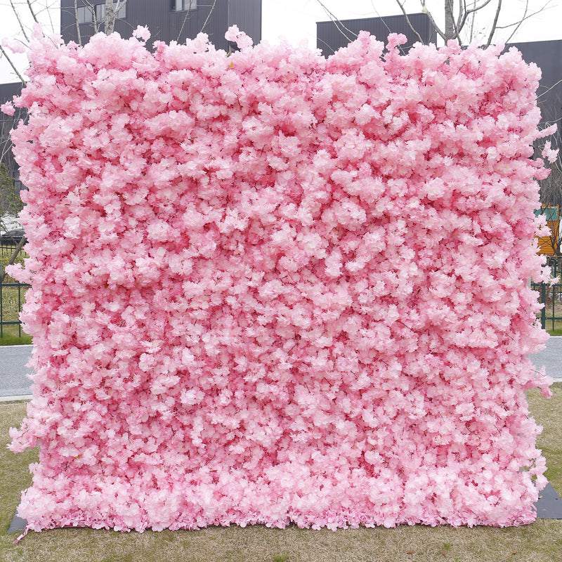 Bulk 5D Artificial Cherry Blossom Flower Wall Arrangement for Event Flower Wall Panels Wholesale