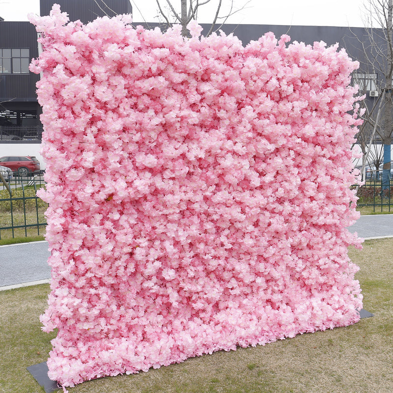 Bulk 5D Artificial Cherry Blossom Flower Wall Arrangement for Event Flower Wall Panels Wholesale