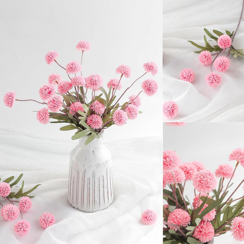 5Pcs Realistic Artificial Pompon Mums - Premium Silk Chrysanthemums for DIY Bouquets & Wedding Decor (Beige, Ready-to-Use, Great Value)