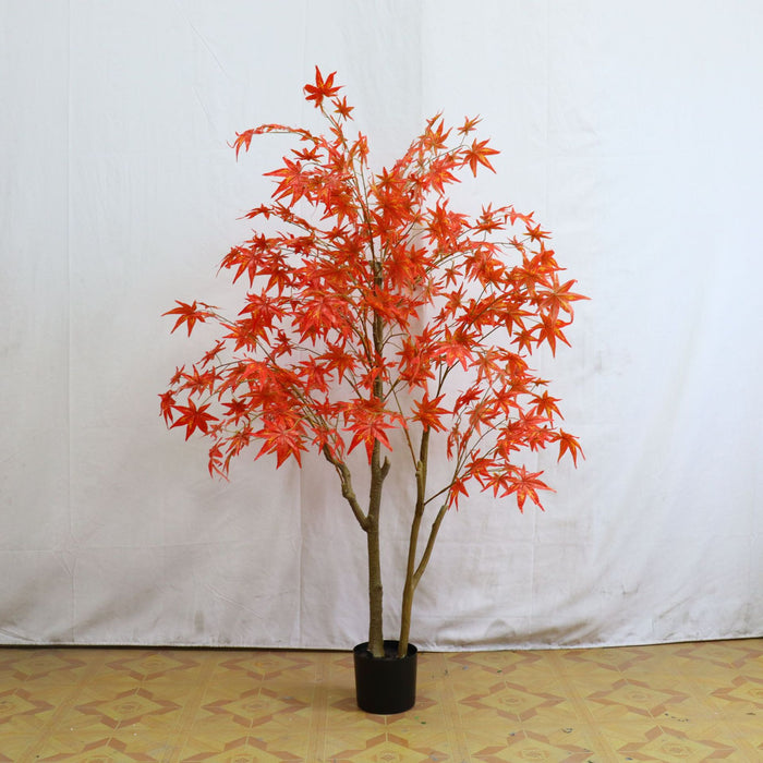 Bulk Artificial Japanese Maple Silk Tree Lifelike Tree Fall Plant with Basket Decoration Wholesale