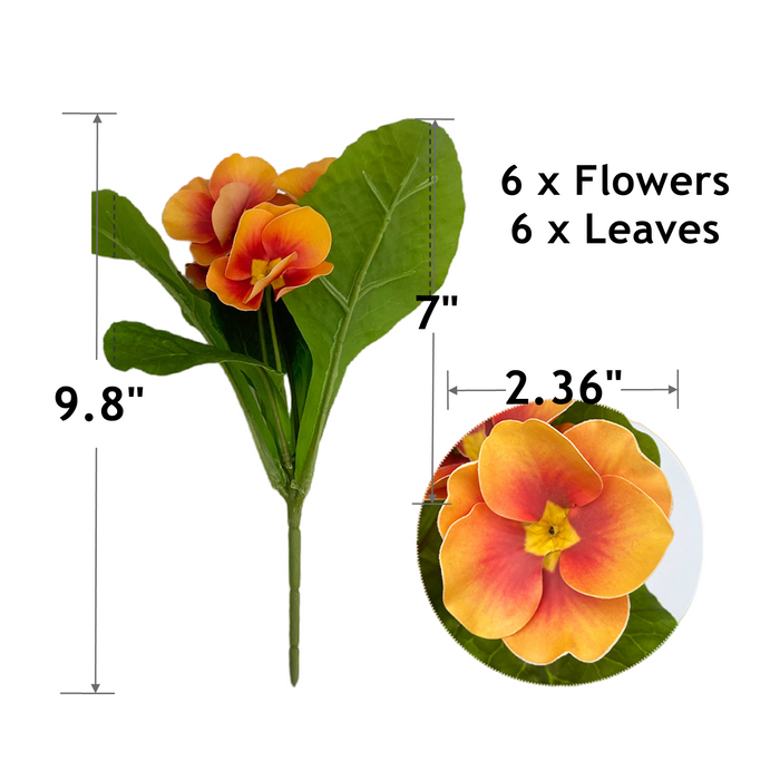 Bulk 9.8" 5Pcs Artificial Pansy Flowers for Outdoors UV Resistant Plants Wholesale