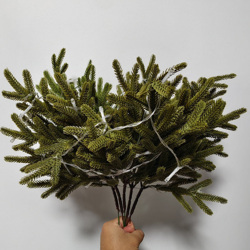 Bulk 16" 5pcs Pre-Lit Norfolk Pine Branches Christmas Vase Fillers Wholesale