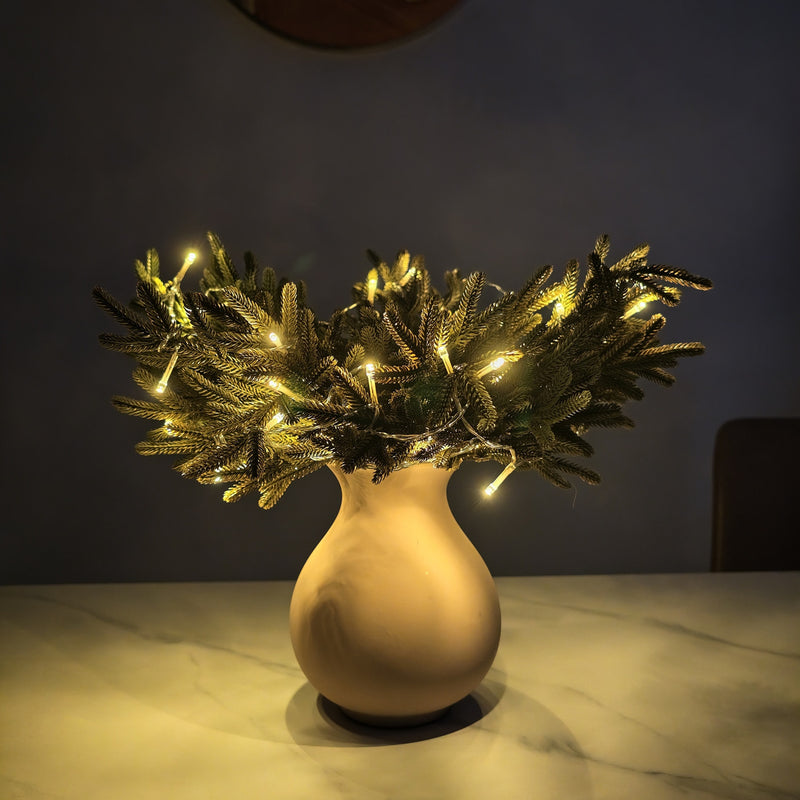 Bulk 16" 5pcs Pre-Lit Norfolk Pine Branches Christmas Vase Fillers Wholesale