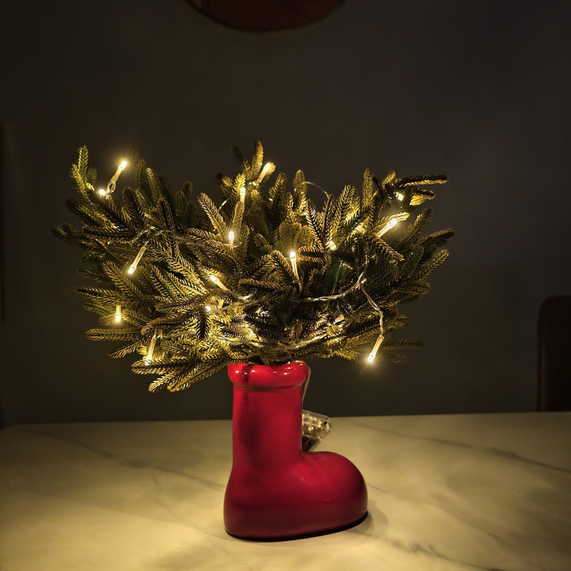 Bulk 16" 5pcs Pre-Lit Norfolk Pine Branches Christmas Vase Fillers Wholesale