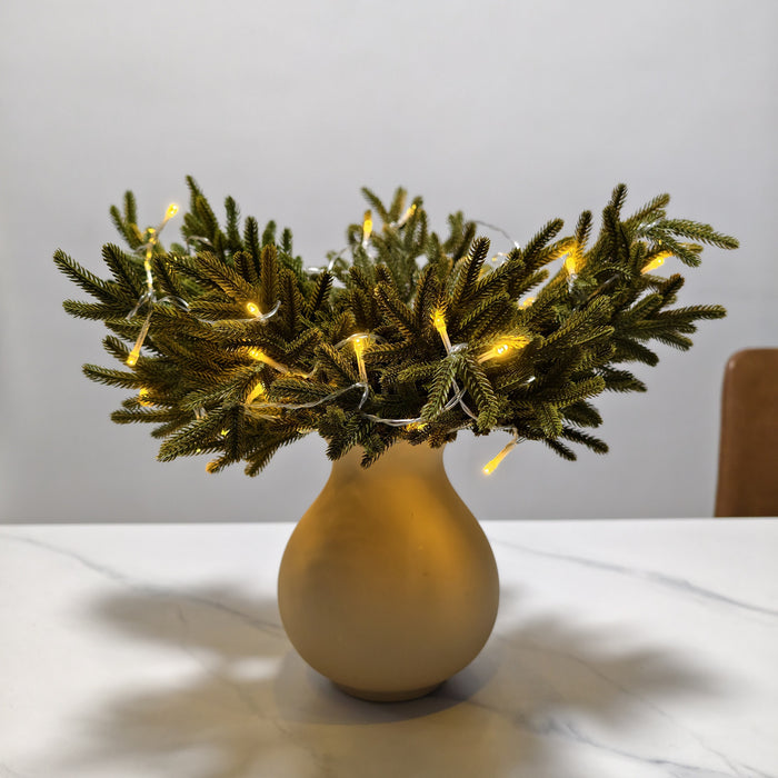 Bulk 16" 5pcs Pre-Lit Norfolk Pine Branches Christmas Vase Fillers Wholesale