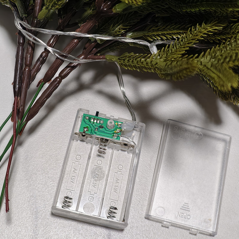 Bulk 16" 5pcs Pre-Lit Norfolk Pine Branches Christmas Vase Fillers Wholesale