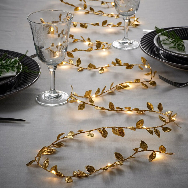 Bulk 6.56ft 2M Modern Golden Yellow Leaf LED String Lights No Battery Wholesale