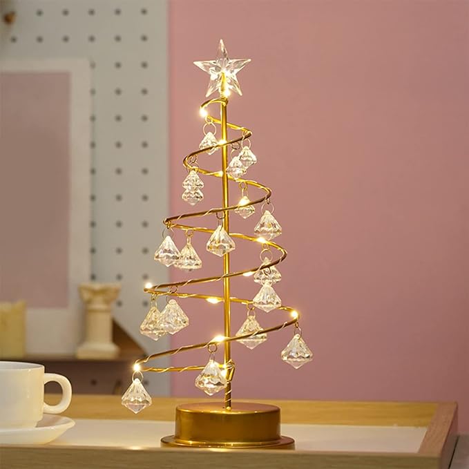 Lampe de table en cristal pour sapin de Noël en vrac, décoration de la maison, vente en gros 