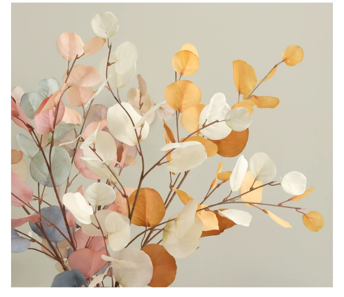 Lot de 5 tiges d'eucalyptus artificielles en vrac de 33 pouces, branches de feuillage d'automne en gros 