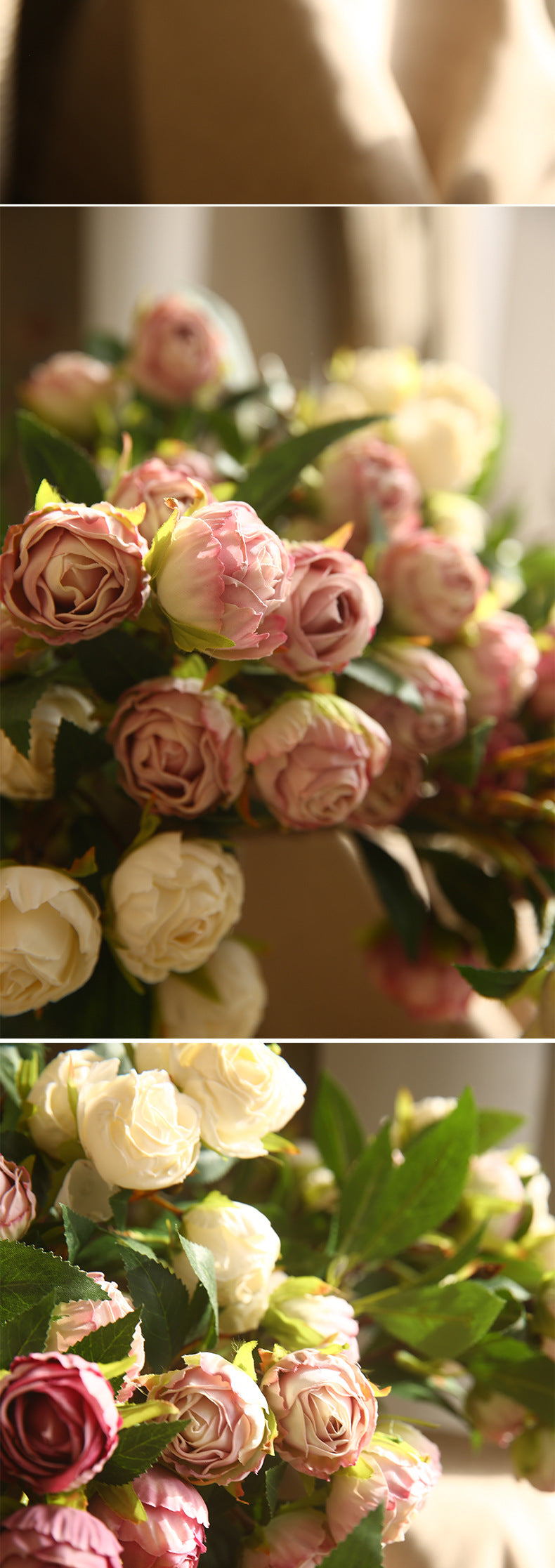 Boutons de roses en vrac de 20 pouces à longues tiges Fleurs artificielles en soie en gros 