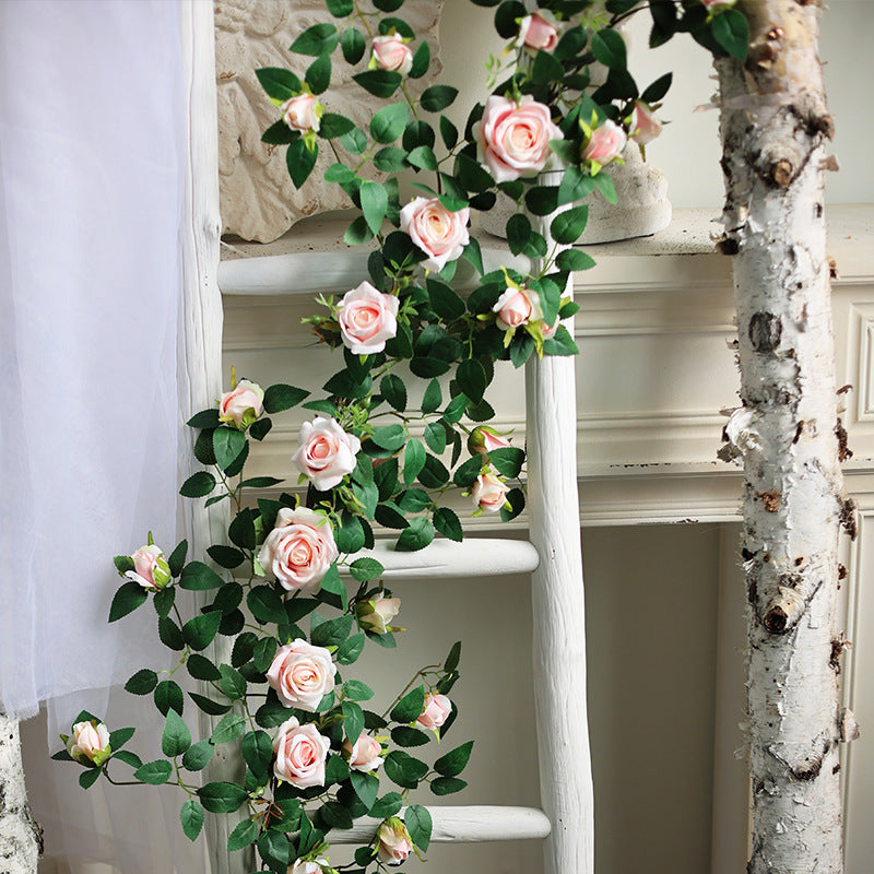 Bulk 2Pcs Blooming Rose Hanging Flowers Garland Vine for Outdoors Ceremony Wedding Arch Wholesale