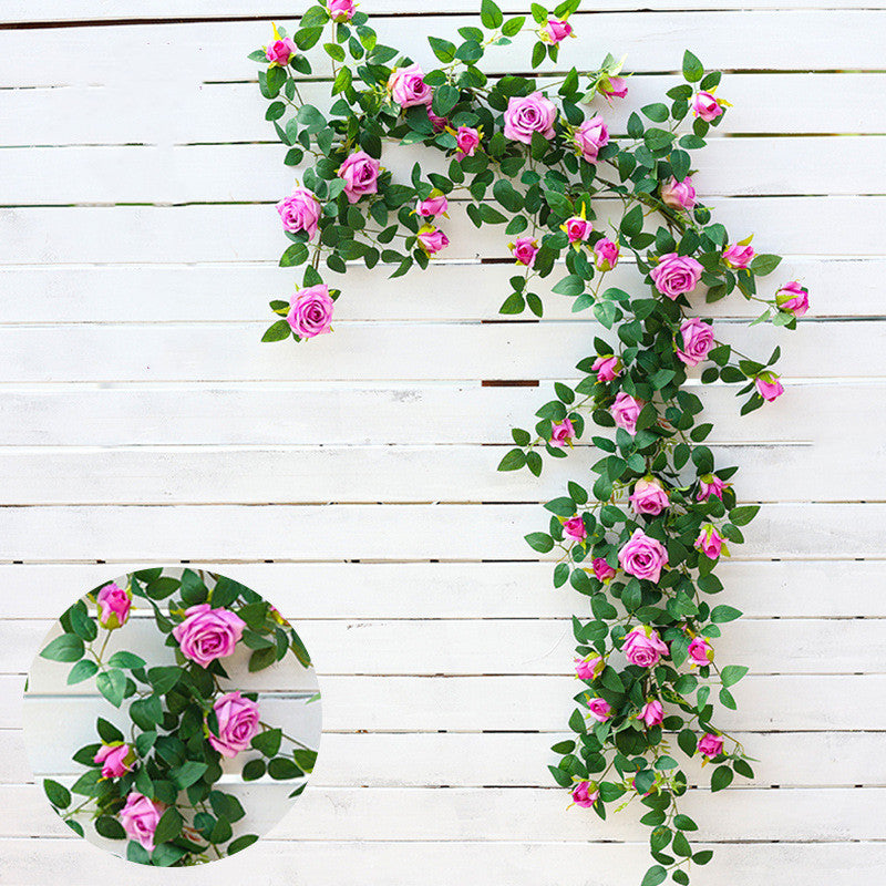 Bulk 2Pcs Blooming Rose Hanging Flowers Garland Vine for Outdoors Ceremony Wedding Arch Wholesale