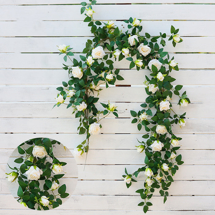 Bulk 2Pcs Blooming Rose Hanging Flowers Garland Vine for Outdoors Ceremony Wedding Arch Wholesale