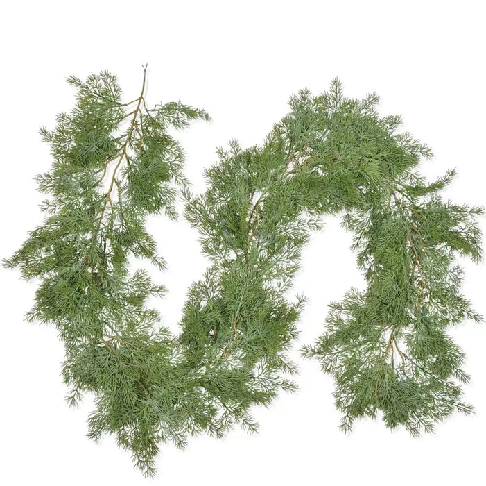 Bulk 6FT Christmas Garland Cedar Garland Greenery Plant for Christmas Table Mantle Background Wall Room Outdoor Indoor Wholesale