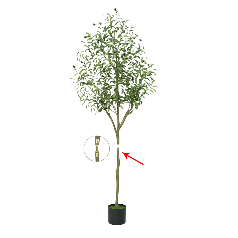 Bulk 2Pcs Large Artificial Tree Olive Tree Plants UV Resistant Potted Plant with Realistic Trunk Wholesale