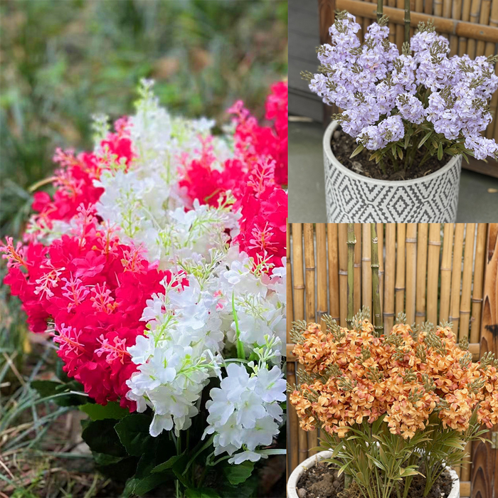 Bulk Exclusive 8Pcs Hyacinth Bush Plants Artificial Flowers for Outdoors UV Resistant Wholesale