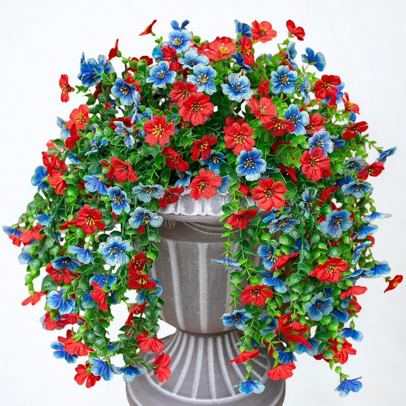 2PCS Realistic Artificial Hanging Flowers - UV & Fade Resistant Outdoor Decor for Porch, Patio & Balcony