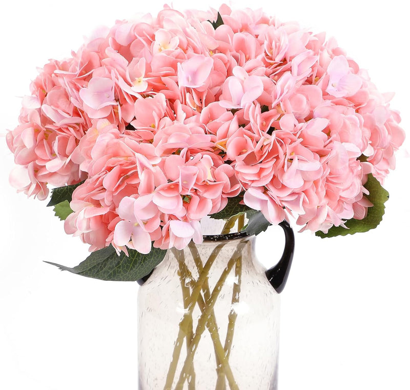 6Pcs Autumn Hydrangea Silk Flowers - Realistic Artificial Blooms for Wedding & Farmhouse Decor (12.6" Stems, 5.9" Heads, Easy to Fluff)