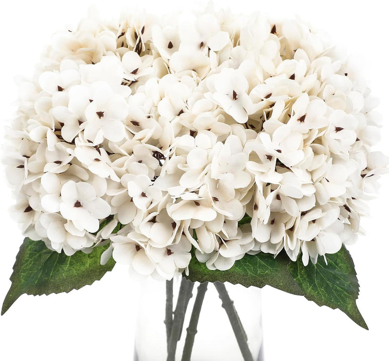 6Pcs Autumn Hydrangea Silk Flowers - Realistic Artificial Blooms for Wedding & Farmhouse Decor (12.6" Stems, 5.9" Heads, Easy to Fluff)
