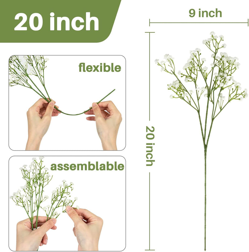 Real-Looking Artificial Baby's Breath Flowers - Bulk Gypsophila for Wedding & Home Decor
