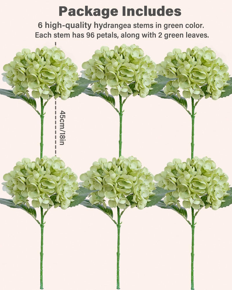 6PCS Premium Silk Hydrangea Bouquets - Realistic Blue Artificial Flowers for Weddings & Home Decor (Lifelike Texture, Fray-Free Quality, Excellent Value)