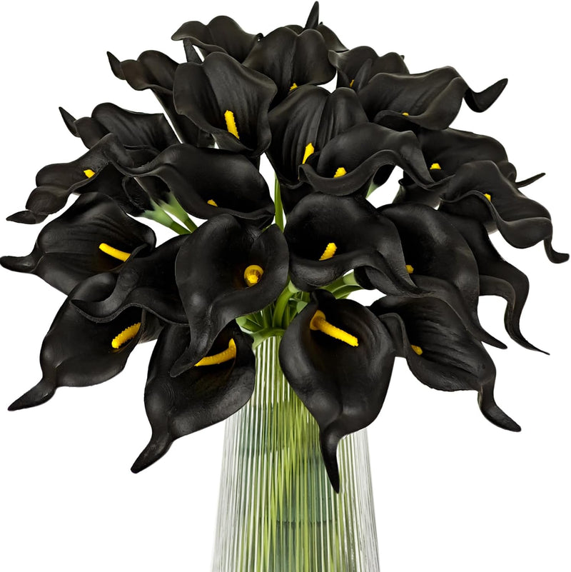 12Pcs Realistic Artificial Calla Lilies - Velvety Teal Blue Flowers for Wedding Bouquets & Home Decor