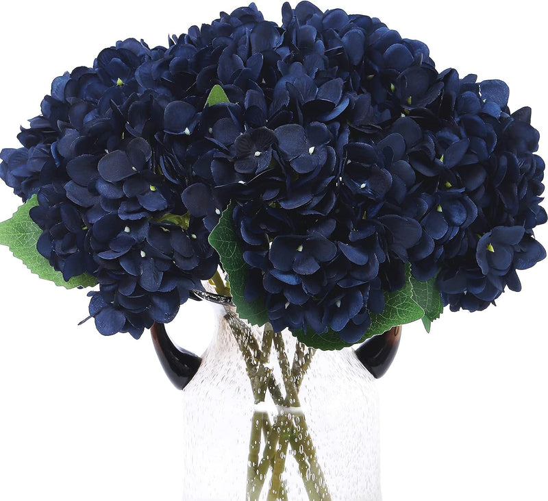 6Pcs Autumn Hydrangea Silk Flowers - Realistic Artificial Blooms for Wedding & Farmhouse Decor (12.6" Stems, 5.9" Heads, Easy to Fluff)