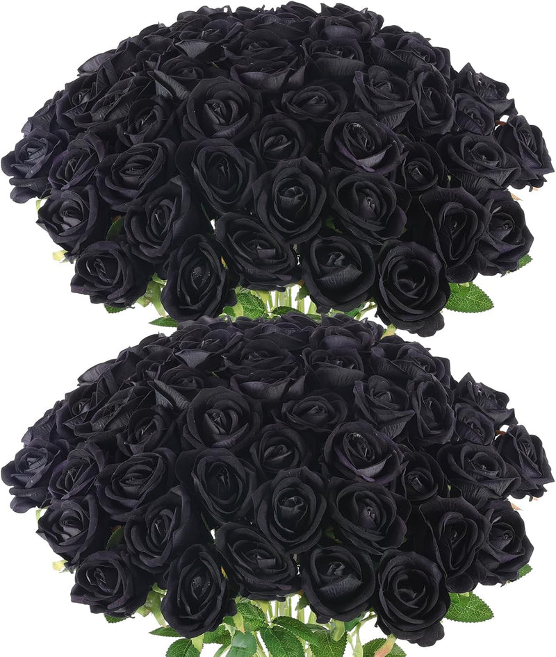 50PCS Premium Velvet Silk Roses - Realistic White Artificial Flowers for Wedding & Home Decor