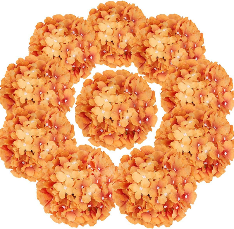 10Pcs Realistic Silk Hydrangea Heads - Beautiful Blueberry Blue Artificial Flowers for Wedding & Home Decor