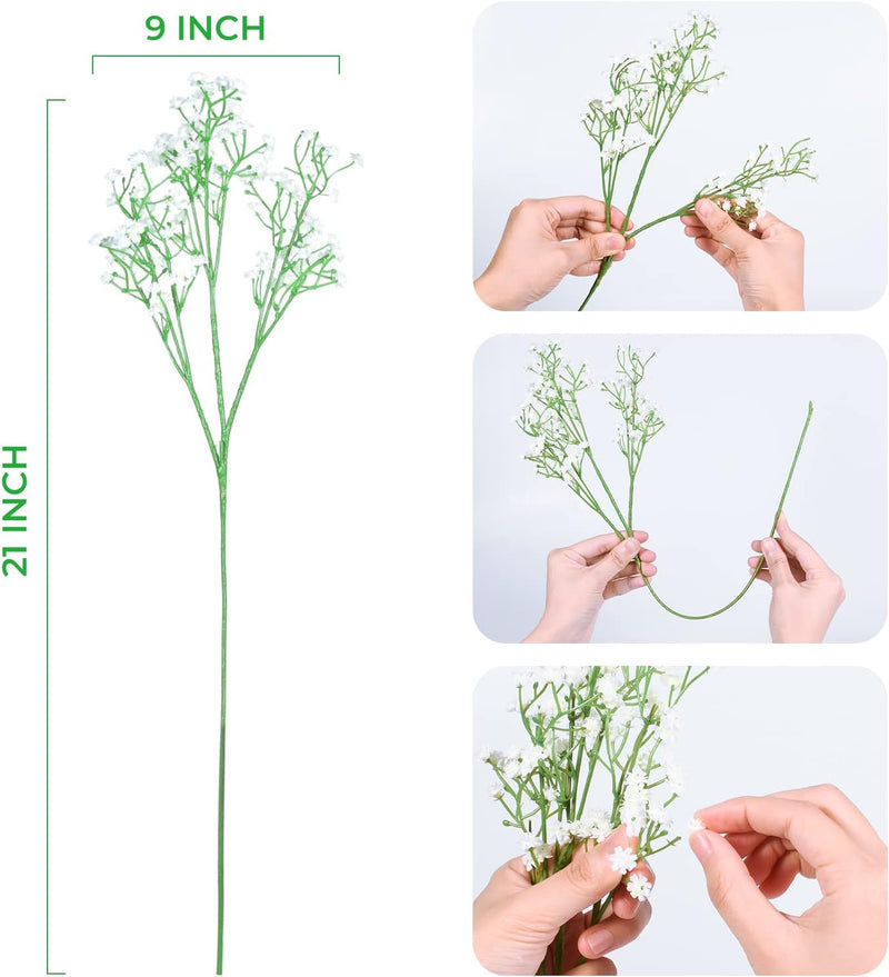 Real-Looking Artificial Baby's Breath - Perfect for Wedding Bouquets & Centerpieces (Alice in Wonderland Theme, Easy to Arrange, Holds Shape Well)