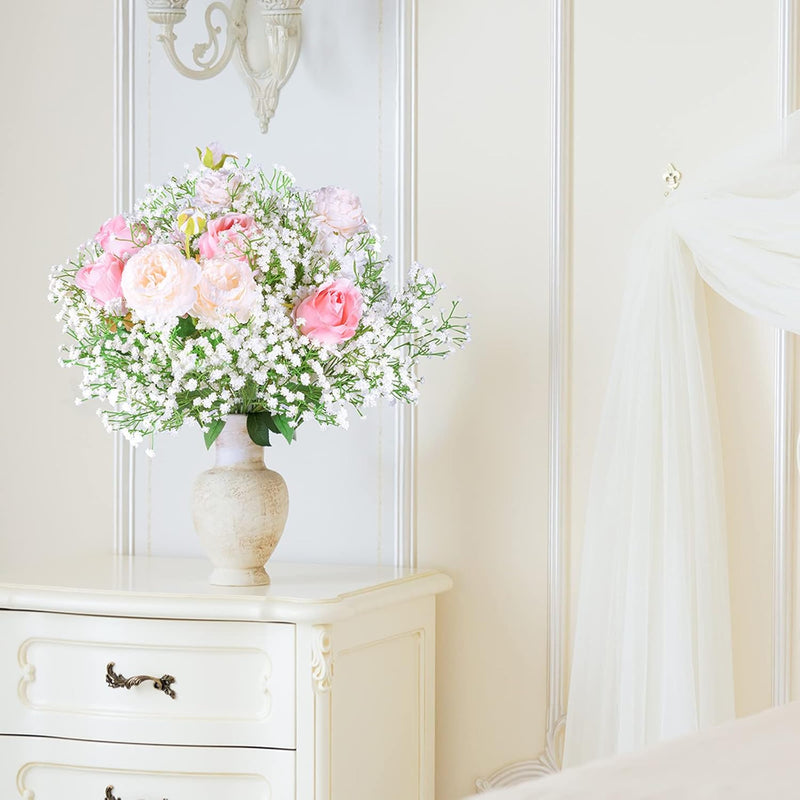 Real-Looking Artificial Baby's Breath - Perfect for Wedding Bouquets & Centerpieces (Alice in Wonderland Theme, Easy to Arrange, Holds Shape Well)