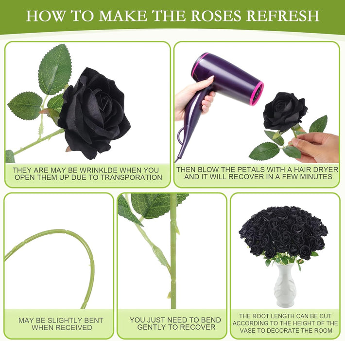 50PCS Premium Velvet Silk Roses - Realistic White Artificial Flowers for Wedding & Home Decor