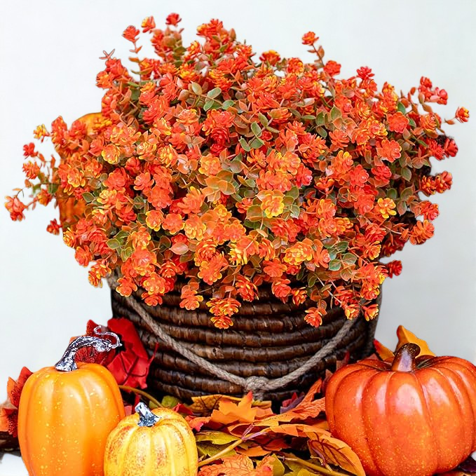 12 PCS Realistic Artificial Flowers - UV Resistant Outdoor/Indoor Plants for Pots & Planters (Lifelike Greenery, Desert Sun Tested）