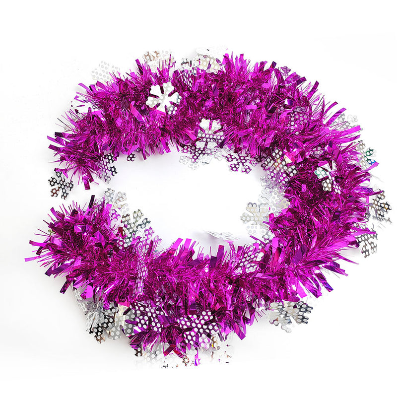 Bulk 7Pcs Christmas Tinsel Garland Snowflakes Artificial Holiday Tinsel Garland Wholesale