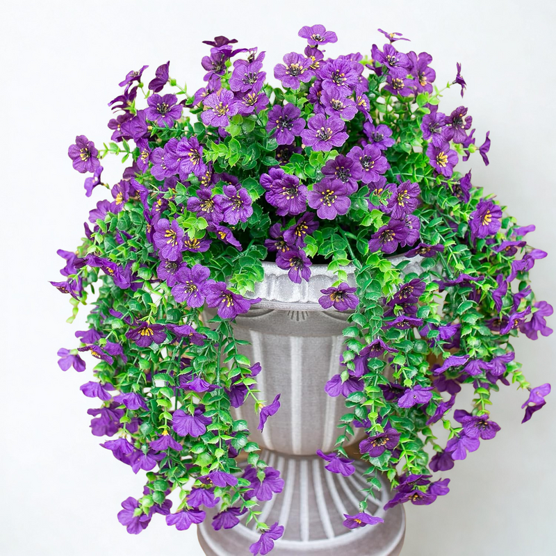 2PCS Realistic Artificial Hanging Flowers - UV & Fade Resistant Outdoor Decor for Porch, Patio & Balcony