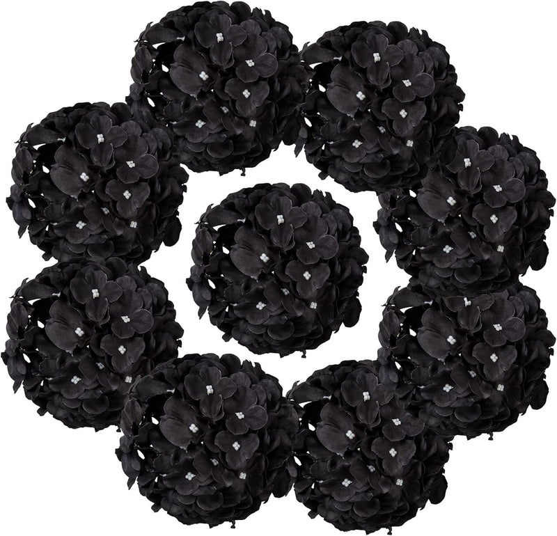 10Pcs Realistic Silk Hydrangea Heads - Beautiful Blueberry Blue Artificial Flowers for Wedding & Home Decor