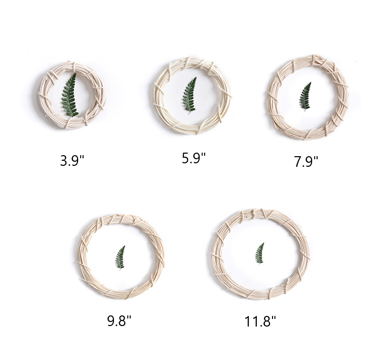 Guirnalda de mimbre blanco a granel marco de bricolaje accesorios artesanales al por mayor