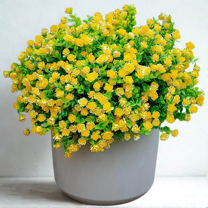 12 PCS Realistic Artificial Flowers - UV Resistant Outdoor/Indoor Plants for Pots & Planters (Lifelike Greenery, Desert Sun Tested）