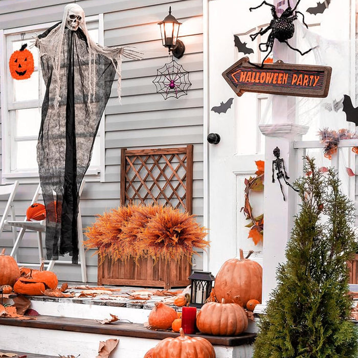 Clearance Bulk 8 Bundles Boston Ferns Artificial Fall Plants for Outdoors Fall Decorations Wholesale