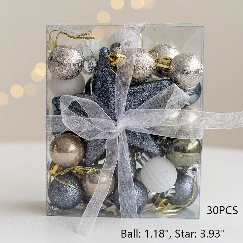 Bulk Blue Series Glitter Christmas Balls Set Hanging Ornaments for Christmas Tree Home Decor Wholesale