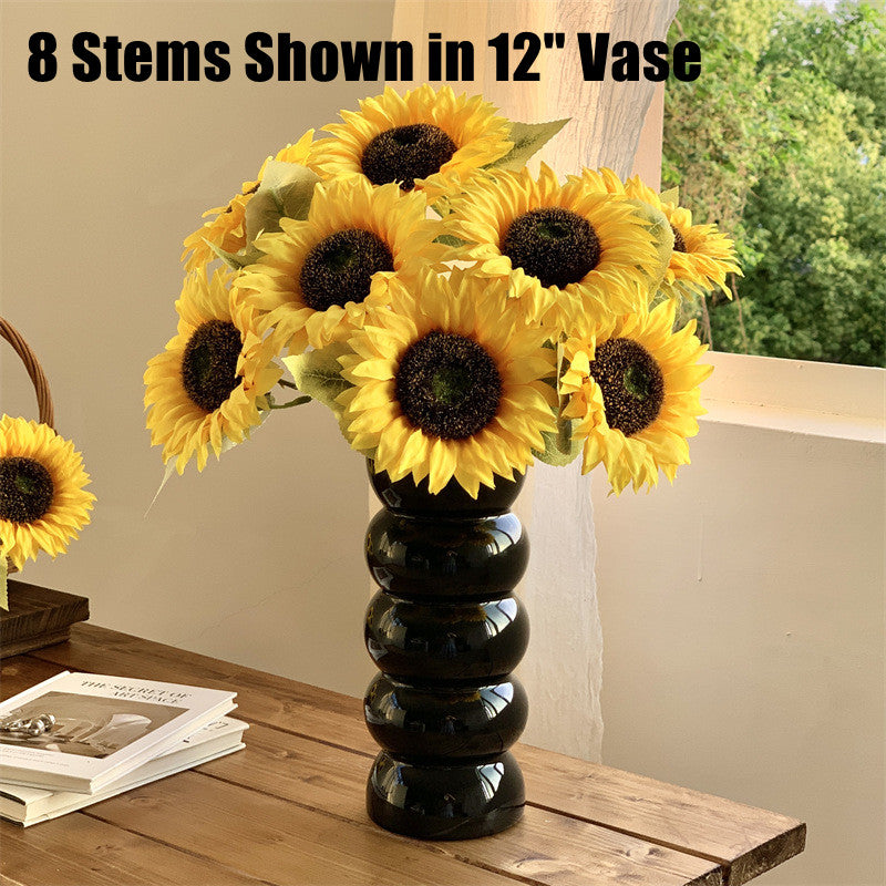 Bulk 18" Artificial Sunflower Stems Silk Flowers for Floral Arrangement Wholesale